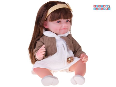 [ZA5832] Urocza lalka Tosia z miękkiej gumy długie włosy sukienka 30 cm