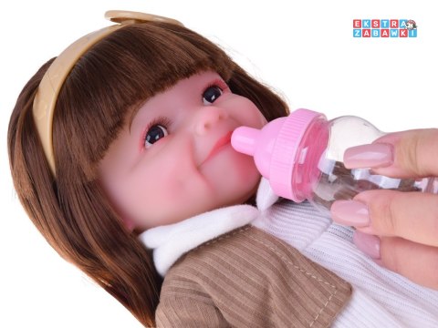 [ZA5832] Urocza lalka Tosia z miękkiej gumy długie włosy sukienka 30 cm