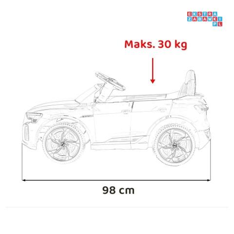 [BRD-2168] Audi SQ8 na akumulator 2x35W 12V/9Ah ekoskóra EVA bluetooth - szary