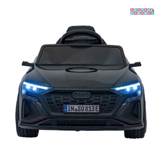 Czarne Audi SQ8 na akumulator - 2x35W, 12V/9Ah, ekoskóra, EVA, bluetooth - [BRD-2168]