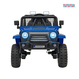Niebieskie Auto off road sportowe na akumulator - 4x35W, 12V/10Ah, pilot, EVA, LED, radio FM - [XMX-637]