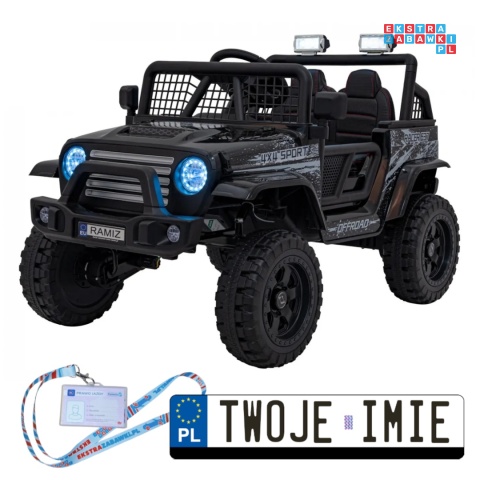 [XMX-637] Auto off road sportowe na akumulator 4x35W 12V/10Ah pilot EVA LED radio FM - czarny