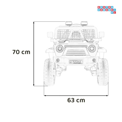 [XMX-637] Auto off road sportowe na akumulator 4x35W 12V/10Ah pilot EVA LED radio FM - czarny