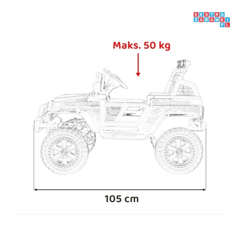 [XMX-637] Auto off road sportowe na akumulator 4x35W 12V/10Ah pilot EVA LED radio FM - czarny