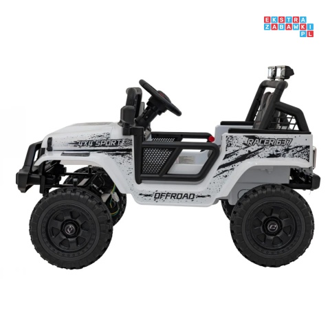 [XMX-637] Auto off road sportowe na akumulator 4x35W 12V/10Ah pilot EVA LED radio FM - biały