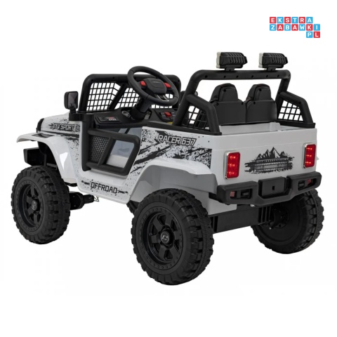 [XMX-637] Auto off road sportowe na akumulator 4x35W 12V/10Ah pilot EVA LED radio FM - biały