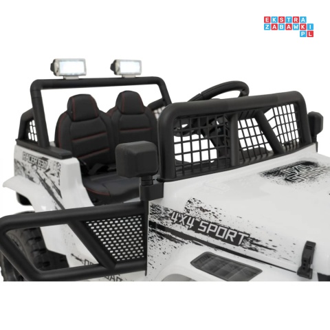 [XMX-637] Auto off road sportowe na akumulator 4x35W 12V/10Ah pilot EVA LED radio FM - biały