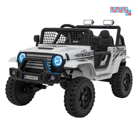 [XMX-637] Auto off road sportowe na akumulator 4x35W 12V/10Ah pilot EVA LED radio FM - biały