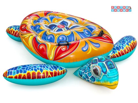 Bestway Dmuchany materac z uchwytami ŻÓŁW Nadruk Majolika 183x173cm 41523