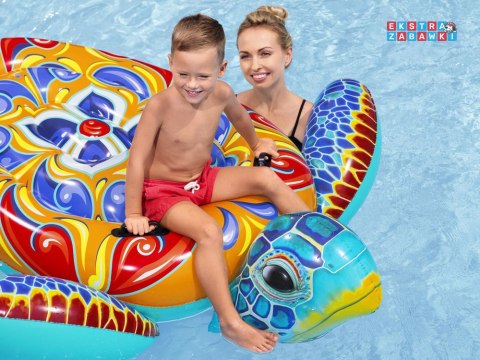 Bestway Dmuchany materac z uchwytami ŻÓŁW Nadruk Majolika 183x173cm 41523