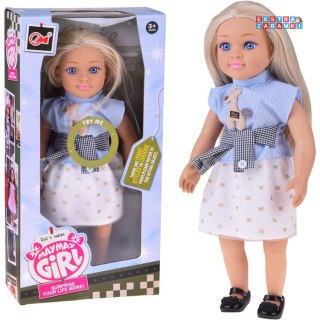 [ZA5843] Elegancka lalka 48 cm z długimi blond włosami urocza stylizacja