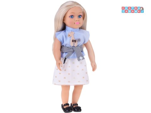 [ZA5843] Elegancka lalka 48 cm z długimi blond włosami urocza stylizacja