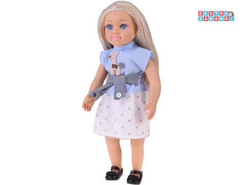 [ZA5843] Elegancka lalka 48 cm z długimi blond włosami urocza stylizacja