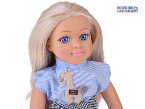 [ZA5843] Elegancka lalka 48 cm z długimi blond włosami urocza stylizacja