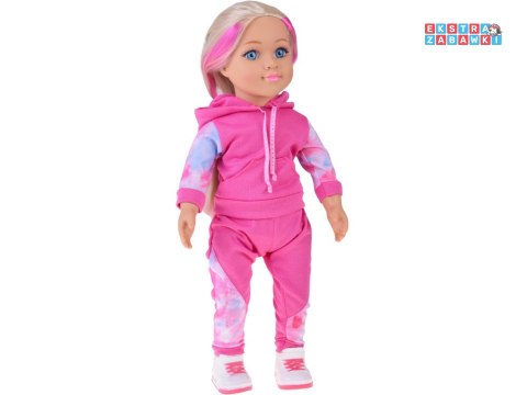 [ZA5844] Lalka w dresie 48 cm z długimi blond włosami sportowa stylizacja
