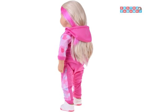 [ZA5844] Lalka w dresie 48 cm z długimi blond włosami sportowa stylizacja