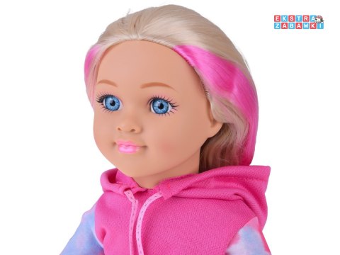 [ZA5844] Lalka w dresie 48 cm z długimi blond włosami sportowa stylizacja