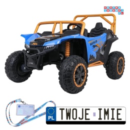 [A600] Buggy Arctic Cat Wildcat XX dwuosobowy na akumulator 4x200W 24V/7Ah pilot Bluetooth USB ekoskóra - niebieski