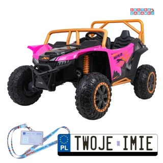 Arctic Cat Wildcat XX buggy na akumulator dwuosobowy - różowy, 4x200W, pilot, Bluetooth, USB, ekoskóra [A600]