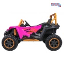 [A600] Buggy Arctic Cat Wildcat XX dwuosobowy na akumulator 4x200W 24V/7Ah pilot Bluetooth USB ekoskóra - różowy
