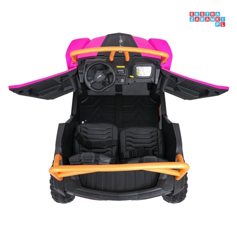 [A600] Buggy Arctic Cat Wildcat XX dwuosobowy na akumulator 4x200W 24V/7Ah pilot Bluetooth USB ekoskóra - różowy