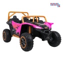 [A600] Buggy Arctic Cat Wildcat XX dwuosobowy na akumulator 4x200W 24V/7Ah pilot Bluetooth USB ekoskóra - różowy