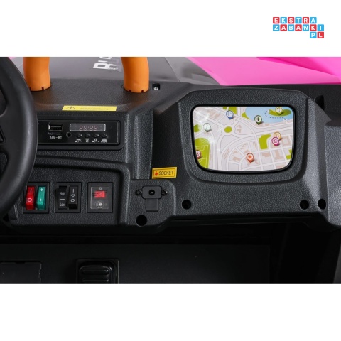 [A600] Buggy Arctic Cat Wildcat XX dwuosobowy na akumulator 4x200W 24V/7Ah pilot Bluetooth USB ekoskóra - różowy