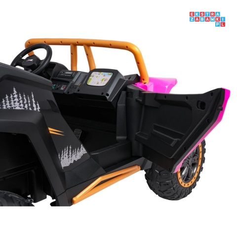 [A600] Buggy Arctic Cat Wildcat XX dwuosobowy na akumulator 4x200W 24V/7Ah pilot Bluetooth USB ekoskóra - różowy