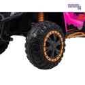 [A600] Buggy Arctic Cat Wildcat XX dwuosobowy na akumulator 4x200W 24V/7Ah pilot Bluetooth USB ekoskóra - różowy
