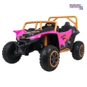 [A600] Buggy Arctic Cat Wildcat XX dwuosobowy na akumulator 4x200W 24V/7Ah pilot Bluetooth USB ekoskóra - różowy