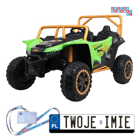 [A600] Buggy Arctic Cat Wildcat XX dwuosobowy na akumulator 4x200W 24V/7Ah pilot Bluetooth USB ekoskóra - zielony