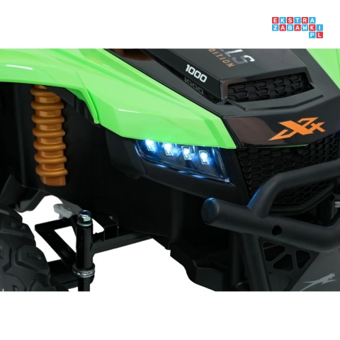 [A600] Buggy Arctic Cat Wildcat XX dwuosobowy na akumulator 4x200W 24V/7Ah pilot Bluetooth USB ekoskóra - zielony