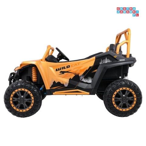 [A600] Buggy Arctic Cat Wildcat XX dwuosobowy na akumulator 4x200W 24V/7Ah pilot Bluetooth USB ekoskóra - złoty