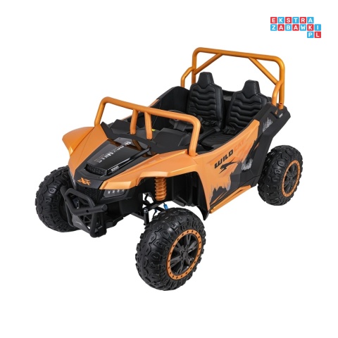 [A600] Buggy Arctic Cat Wildcat XX dwuosobowy na akumulator 4x200W 24V/7Ah pilot Bluetooth USB ekoskóra - złoty