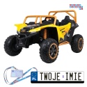 [A600] Buggy Arctic Cat Wildcat XX dwuosobowy na akumulator 4x200W 24V/7Ah pilot Bluetooth USB ekoskóra - żółty