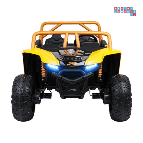 [A600] Buggy Arctic Cat Wildcat XX dwuosobowy na akumulator 4x200W 24V/7Ah pilot Bluetooth USB ekoskóra - żółty