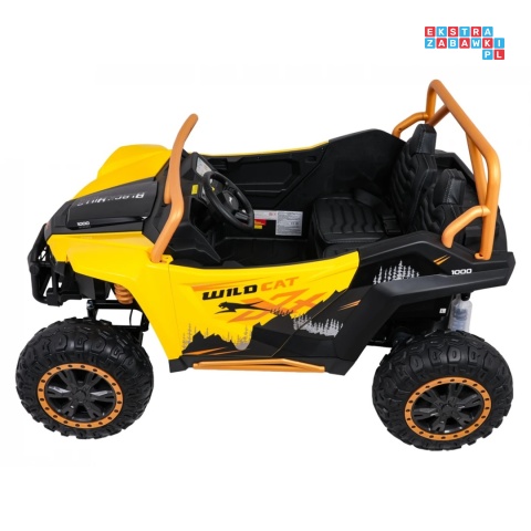 [A600] Buggy Arctic Cat Wildcat XX dwuosobowy na akumulator 4x200W 24V/7Ah pilot Bluetooth USB ekoskóra - żółty
