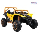 [A600] Buggy Arctic Cat Wildcat XX dwuosobowy na akumulator 4x200W 24V/7Ah pilot Bluetooth USB ekoskóra - żółty
