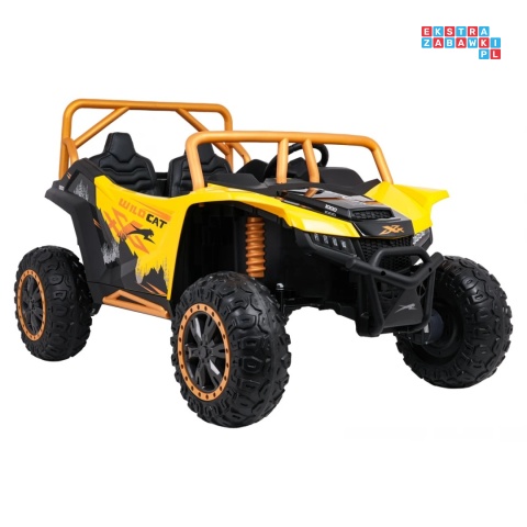 [A600] Buggy Arctic Cat Wildcat XX dwuosobowy na akumulator 4x200W 24V/7Ah pilot Bluetooth USB ekoskóra - żółty