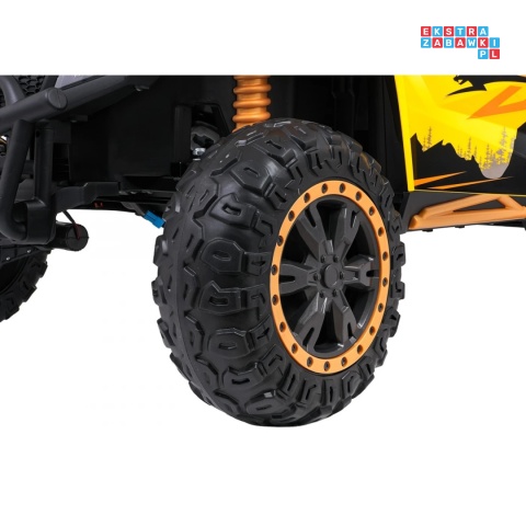 [A600] Buggy Arctic Cat Wildcat XX dwuosobowy na akumulator 4x200W 24V/7Ah pilot Bluetooth USB ekoskóra - żółty
