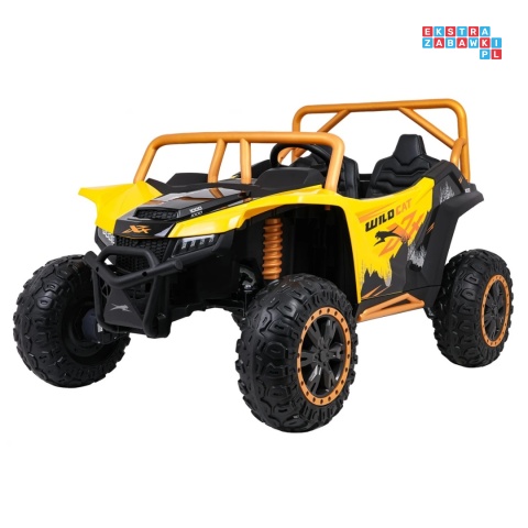 [A600] Buggy Arctic Cat Wildcat XX dwuosobowy na akumulator 4x200W 24V/7Ah pilot Bluetooth USB ekoskóra - żółty