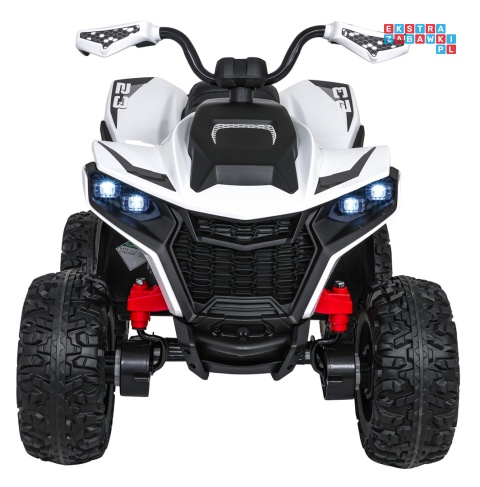 [XMX-652] Quad Fast Wheel na akumulator 4x35W 12V/10Ah pilot LED Bluetooth ekoskóra - biały