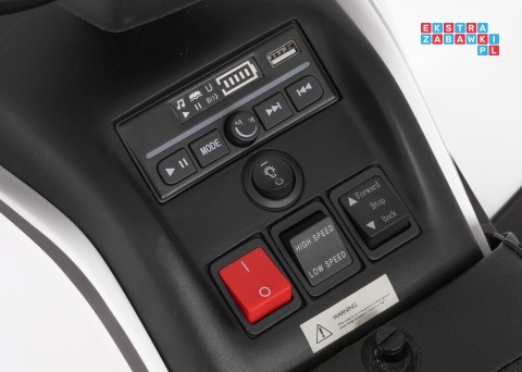 [XMX-652] Quad Fast Wheel na akumulator 4x35W 12V/10Ah pilot LED Bluetooth ekoskóra - biały