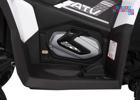 [XMX-652] Quad Fast Wheel na akumulator 4x35W 12V/10Ah pilot LED Bluetooth ekoskóra - biały