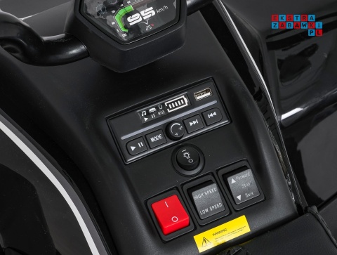 [XMX-652] Quad Fast Wheel na akumulator 4x35W 12V/10Ah pilot LED Bluetooth ekoskóra - czarny