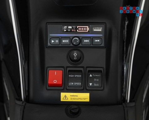 [XMX-652] Quad Fast Wheel na akumulator 4x35W 12V/10Ah pilot LED Bluetooth ekoskóra - czarny