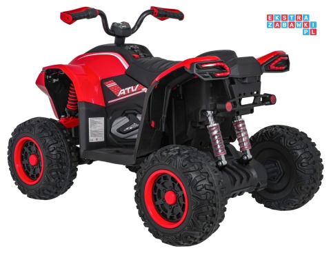 [XMX-652] Quad Fast Wheel na akumulator 4x35W 12V/10Ah pilot LED Bluetooth ekoskóra - czerwony