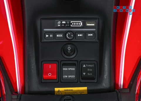 [XMX-652] Quad Fast Wheel na akumulator 4x35W 12V/10Ah pilot LED Bluetooth ekoskóra - czerwony