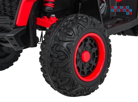 [XMX-652] Quad Fast Wheel na akumulator 4x35W 12V/10Ah pilot LED Bluetooth ekoskóra - czerwony