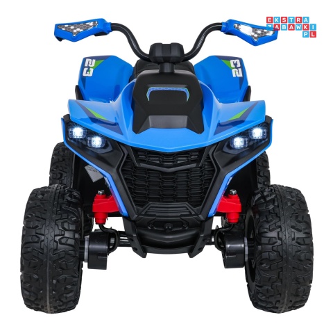 [XMX-652] Quad Fast Wheel na akumulator 4x35W 12V/10Ah pilot LED Bluetooth ekoskóra - niebieski